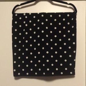 Black and white polka dot pencil skirt